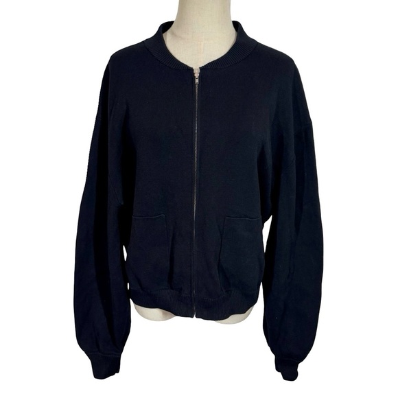 WHITE + WARREN Superfine Organic Cotton Track Jacket Zip Sweater Jacket - Picture 2 of 12